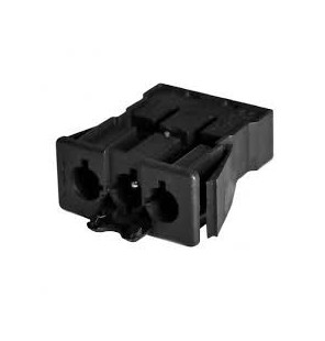 Conector rápido de empotrar. Macho 3 polos conexión por cepo.