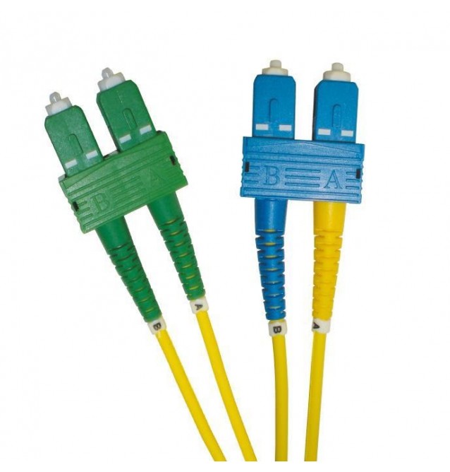 Latiguillo de fibra óptica SC/APC-SC/PC Dúplex Monomodo OS2 09/125