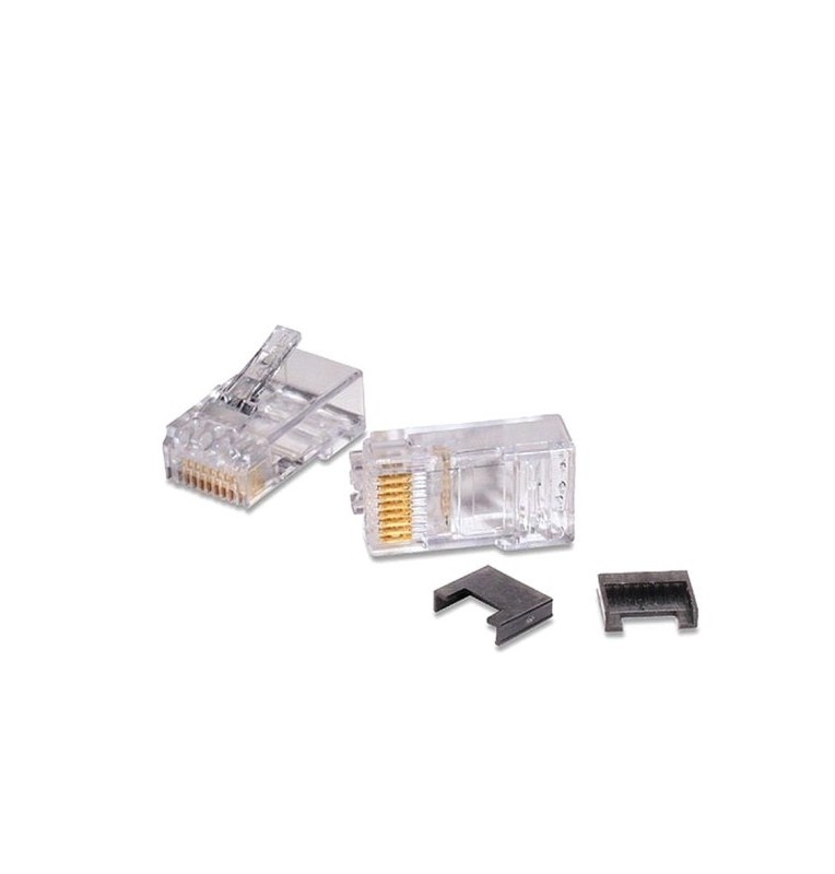 Conector RJ45 macho Cat.6 UTP ( 8 vías cable rígido )