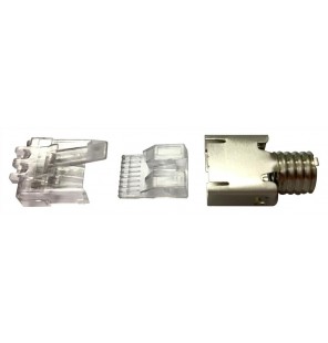 CONECTOR RJ45 MACHO PARA CABLE RIGIDO Y FLEXIBLE/ 25uds/ Categoría 6