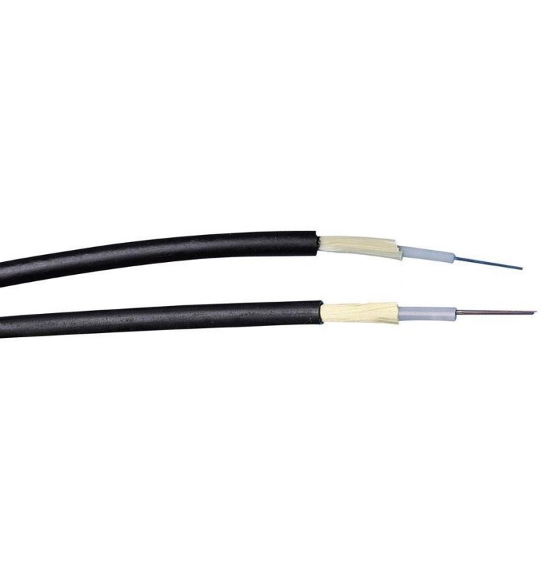 Cable fibra óptica int/ext multimodo. Armadura dieléctrica, cubierta LSZH color Negro Cable fibra óptica int/ext multimodo. Armadura dieléctrica, cubierta LSZH color Negro