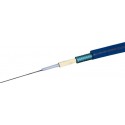 Cable fibra óptica exterior monomodo OS2. Armadura metálica CST, cubierta LSZH color Azul