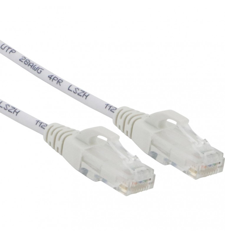 Mini Patch Lead UTP Cat.6 AWG28 Color Blanco