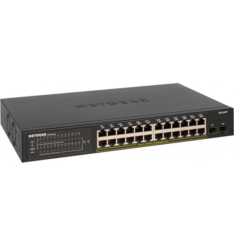 Switch 8 puertos Gigabit PoE & 2 puertos SFP Web Managed Netgear