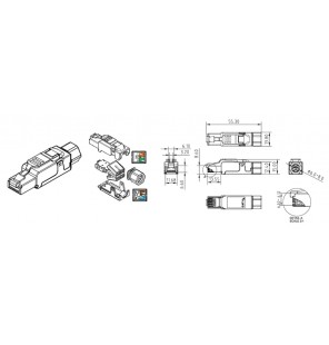 Conector macho RJ45 Cat.6A FTP