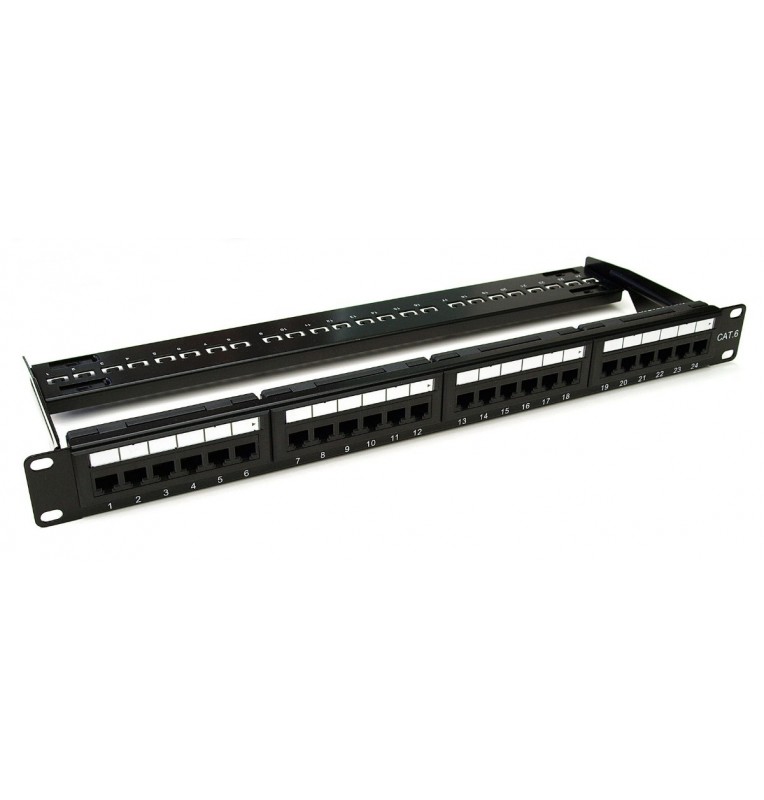 Kit: Panel 19" vacío + 24 tomas RJ45 UTP Categoria 6 SL Commscope/AMP Kit: Panel 19" vacío + 24 tomas RJ45 UTP Categoria 6 SL Commscope/AMP