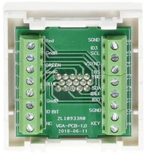 Placa K45 con 1 conector VGA HD15 Hembra, conexión mediante tornillo blanca