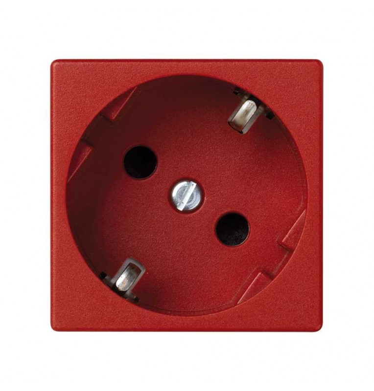 Base eléctrica K45 embornamiento rápido con obturador de protección roja Simon. Ref: K11-6