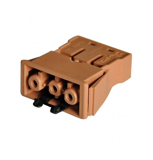 Conector rápido de empotrar. Hembra 3 polos conexión por cepo.