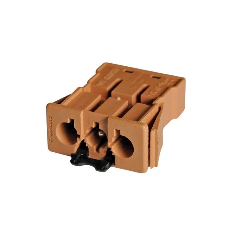 Conector rápido de empotrar. Macho 3 polos conexión por cepo.