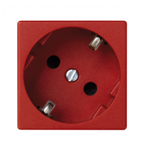 Base eléctrica K45 embornamiento a tornillo con obturador de protección roja Simon