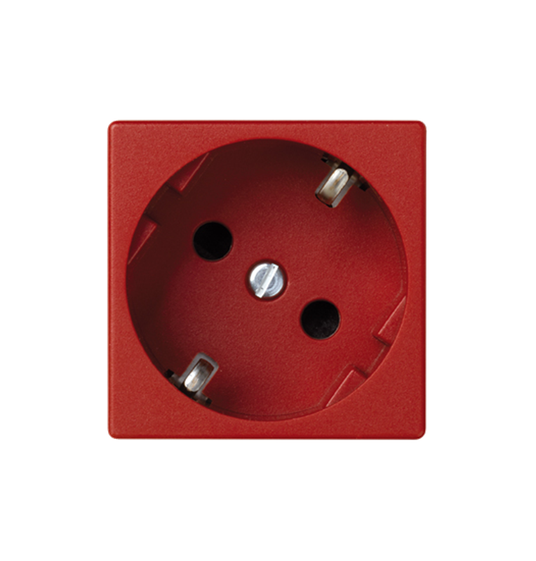 Base eléctrica K45 embornamiento a tornillo con obturador de protección roja Simon. Ref: K01-6