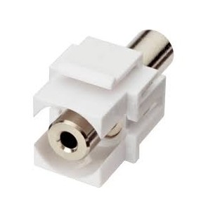 Adaptador/Doble Hembra audio Mini-Jack stéreo 3.5 mm Keystone blanco Excel