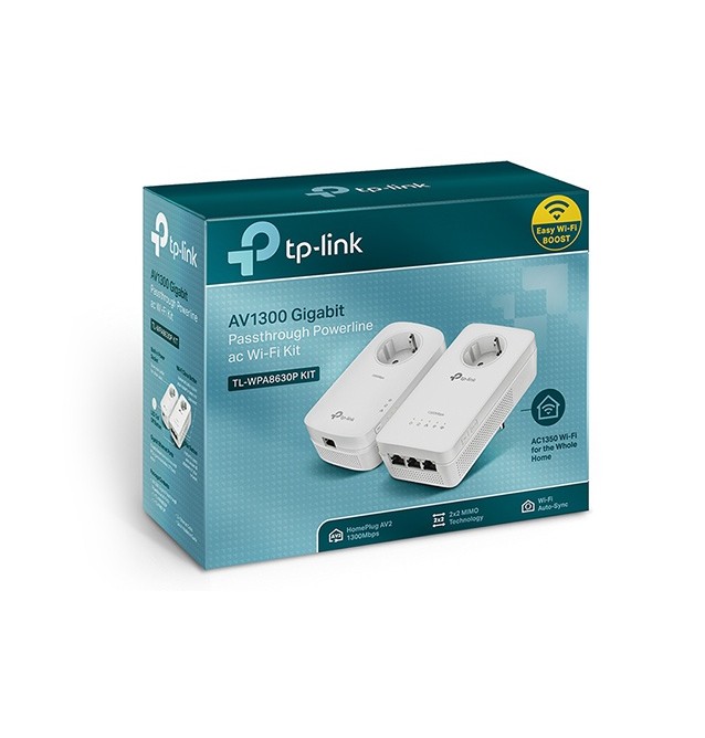 KIT Powerline Repetidor Wi-Fi AC Gigabit AV1300 con enchufe incorporado