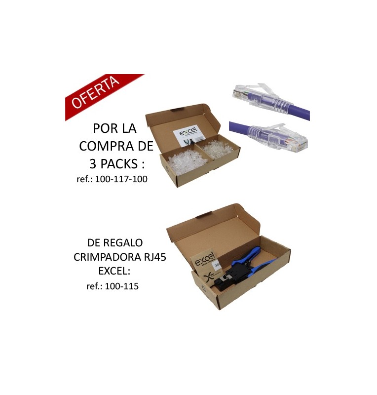 Toma hembra RJ45 UTP Categoria 6 blanca Excel