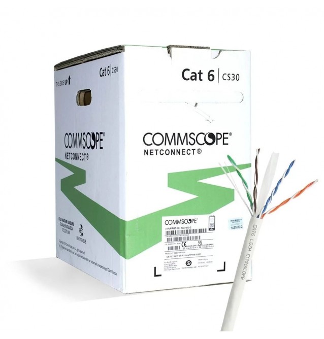 Cable Cat.6 UTP LSZH color blanco CPR Dca (embalaje caja 305 mts)  Commscope/AMP