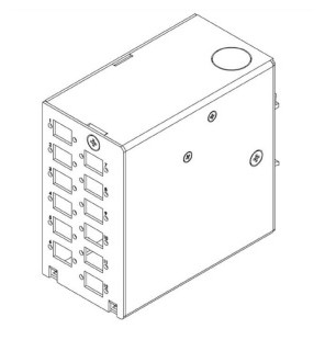 Caja DIN terminal de fibra óptica 12 adaptadores SC Simplex Multimodo