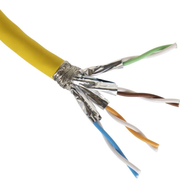 Bobina cable Cat7A S/FTP LSZH 1000Mhz CPR Dca color amarillo (500 mts) Excel: 100-910