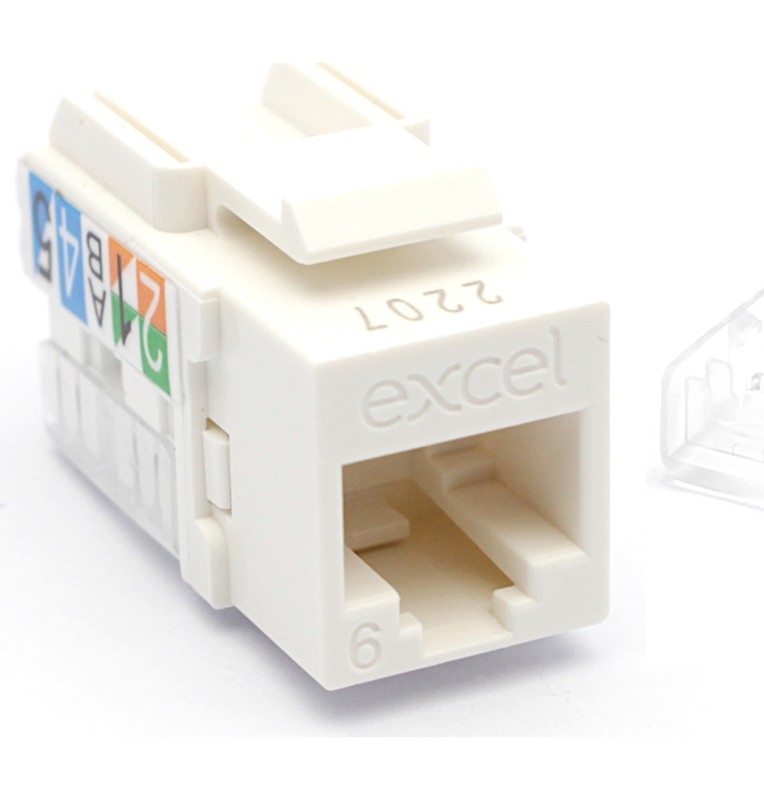 Toma hembra RJ45 UTP Categoria 6 blanca Excel