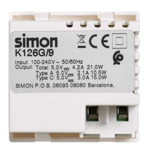 Placa K45 Cargador USB A+C de 5V-DC 4,2A