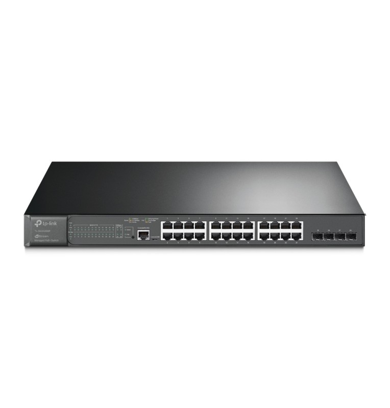 Switch gestionable JetStream de 28 puertos Gigabit L2 con PoE+ : TL-SG3428MP