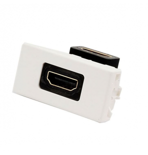 Placa K45 1/2 mecanísmo con 1 conector HDMI conexión hembra-hembra blanca