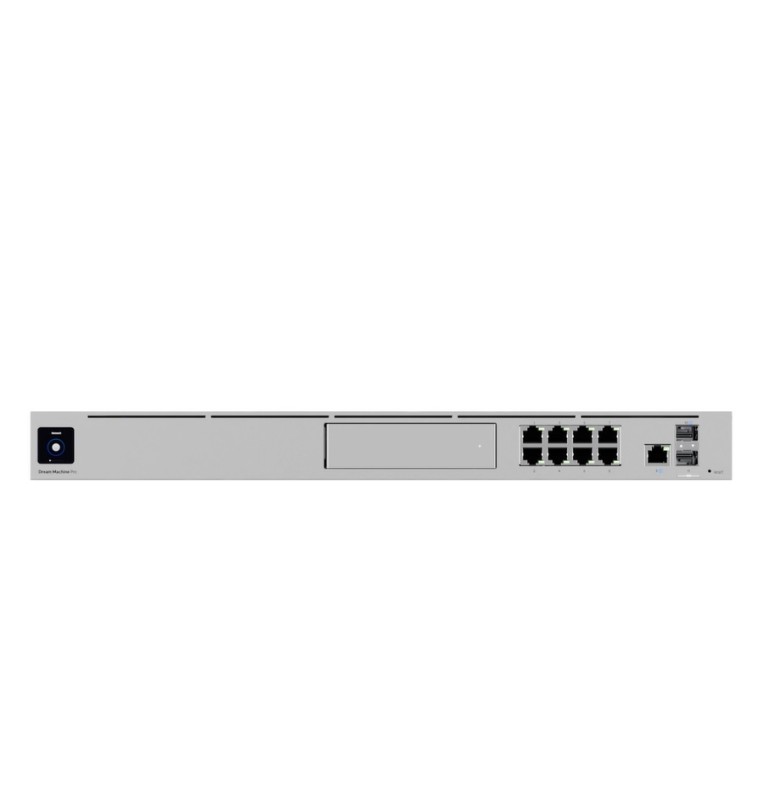 Dream Machine Professional. Todo en uno: Controlador, Switch, Gateway, NVR. 8 puertos Gigabit, 2 puertos 10G SFP+. Ref: UDM-PRO