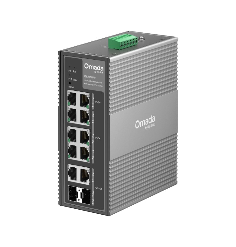 Switch Industrial Omada Easy Managed con 8 puertos PoE+ & 2 SFP