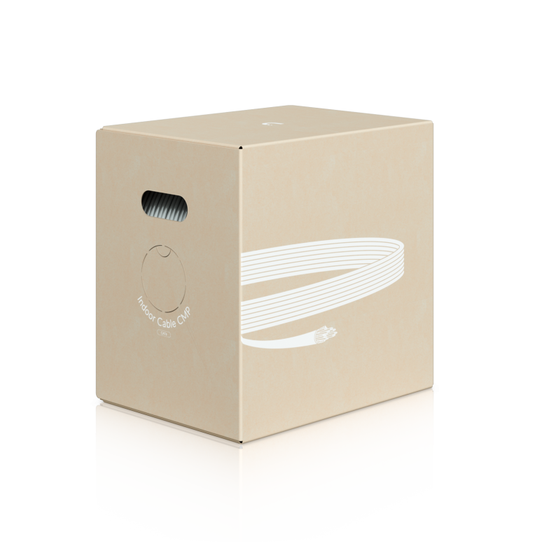 Cable UTP Categoría 6 AWG 23, cubierta exterior PVC CMP, CPR clase Fca, diámetro exterior 5,6 mm, color blanco, caja 305 mts